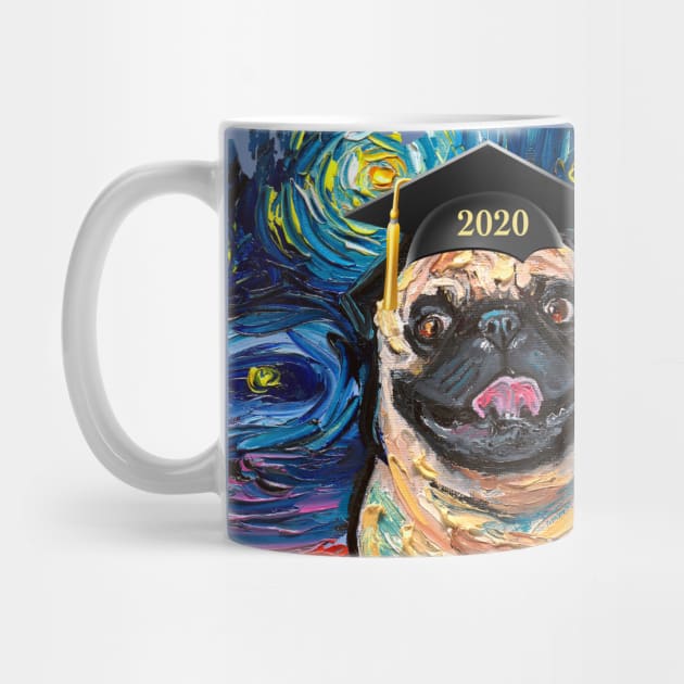 Happy Fawn Pug Night 2020 Graduation (splash version) T-Shirt by sagittariusgallery